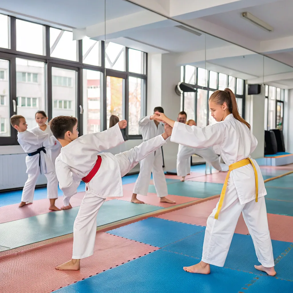 Karate class in session